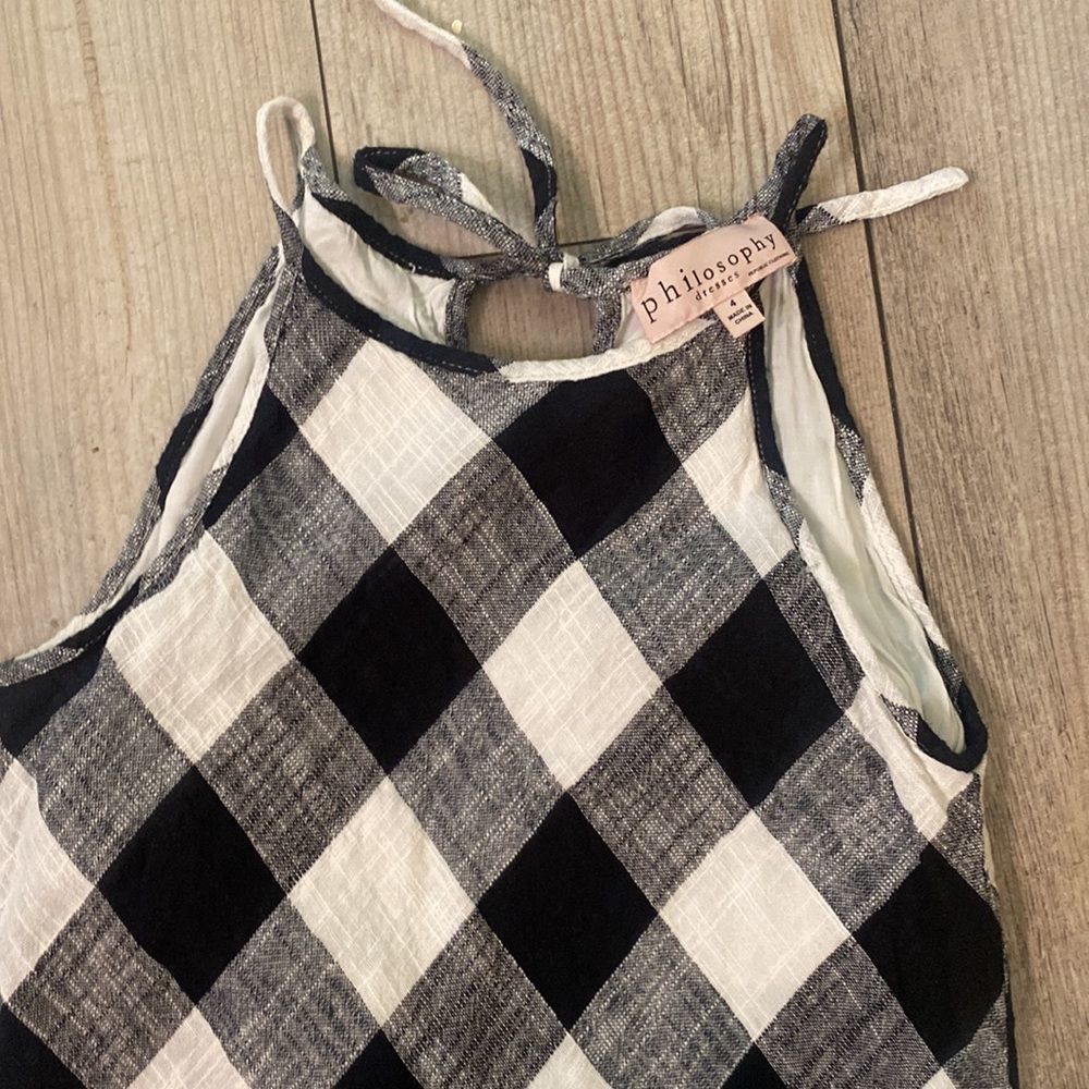 Philosophy Black and White Checkered Dress, Size  4 - Picture 2 of 8